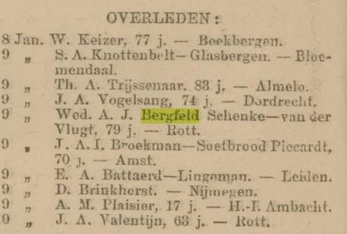 1914 - Overlijden Alida Johanna van der Vlugt (1834-1914)