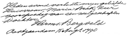 1798 - Geboorte Helena Bergveld (geb. 15-8-1798)
