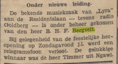 1936 - Bernardus Hendrikus Franciscus Bergvelt (geb. 29-11-1893)‏‎