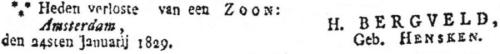 1829 - Geboorte Gerrit Frederik Moele Bergveld