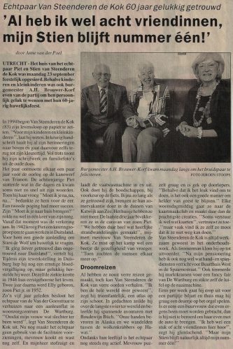 2002 - 60-jarig huwelijk Pieter van Steenderen de Kok en Christina de Wolf