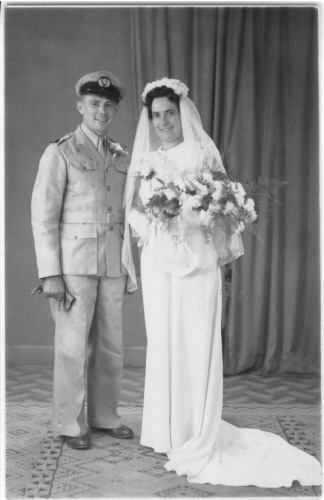 1947 - Trouwfoto Maria Schouten en Maurits Jacobus Weber