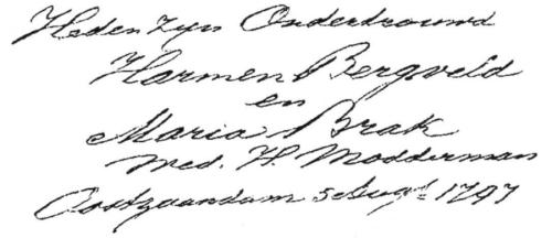 1797 - Ondertrouw Hermanus Bergveld (geb. 28-9-1967) en Maria Brak