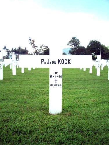 1944 - Grafkruis Pieter Jasper de Kock (geb. 16-4-1866) - Begraafplaats Tjimahi (NOI)